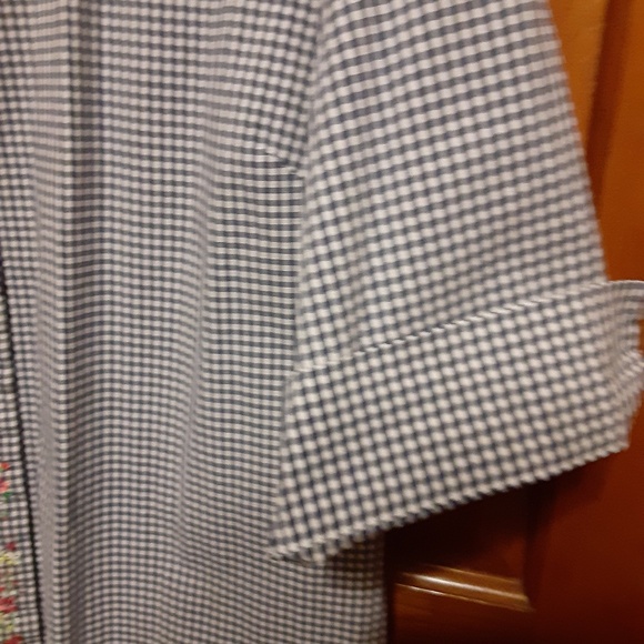 Westbound Checked Embroidered Button Down Top - Picture 4 of 7